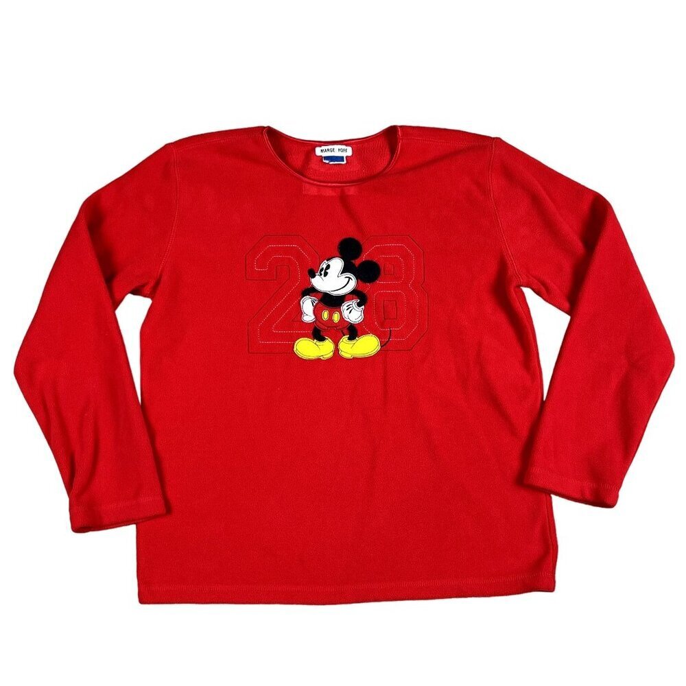 Disney Mickey Mouse Fleece Red Sweatshirt Size Medium